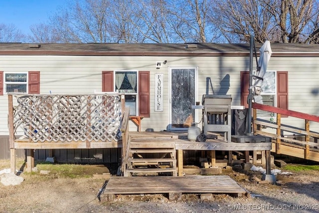 exterior space with a wooden deck