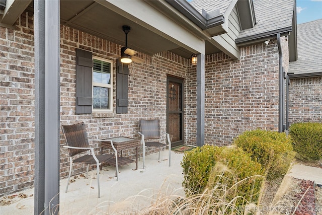 view of patio featuring a porch