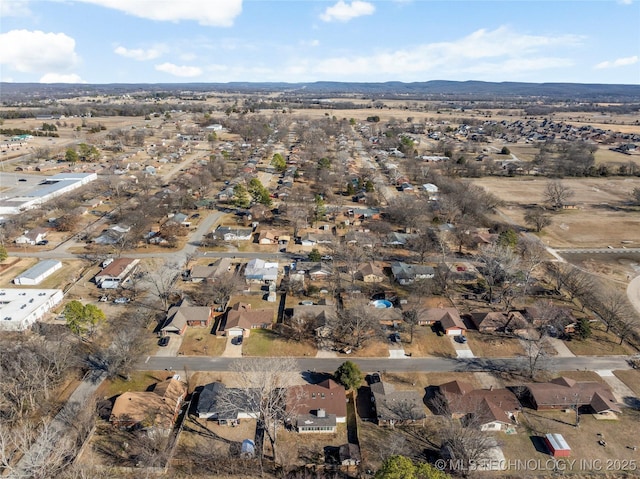 drone / aerial view with a mountain view