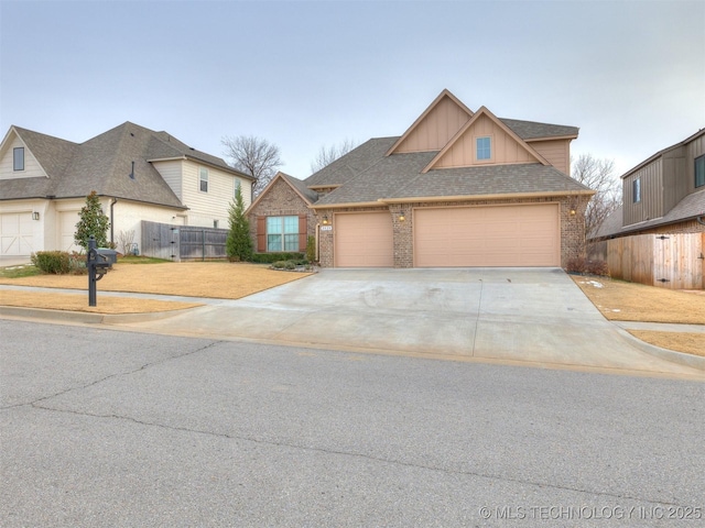 view of front of property featuring a garage