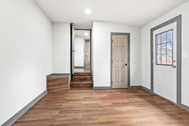 interior space featuring wood-type flooring