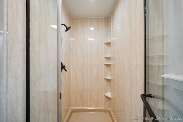 bathroom featuring walk in shower