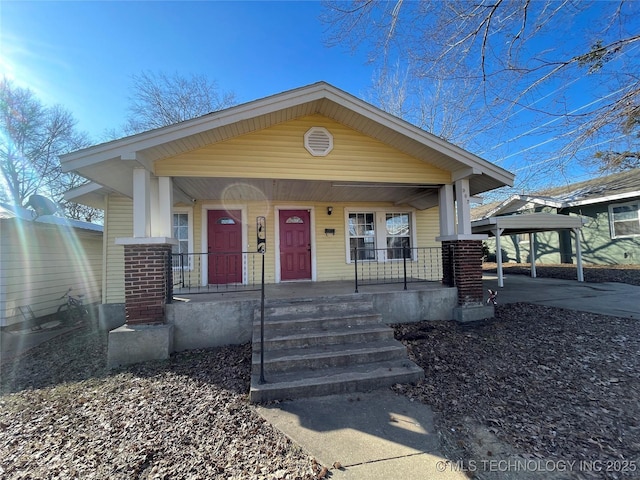 view of front of home with a porch