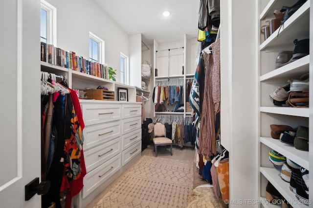 view of walk in closet