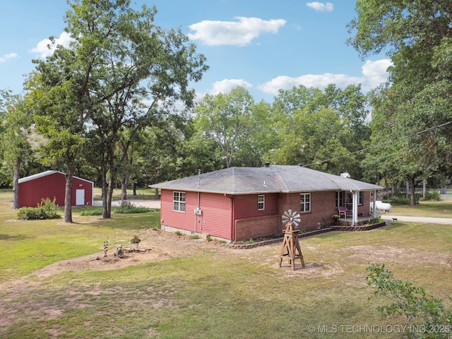 view of property exterior with a yard