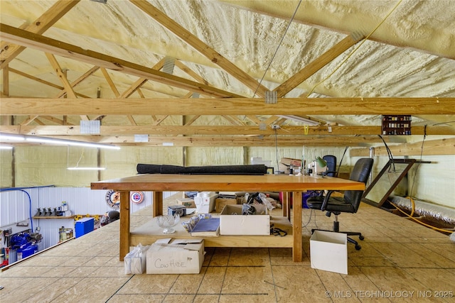 interior space with lofted ceiling