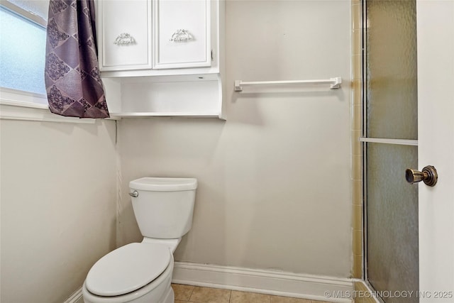 bathroom with tile patterned floors and toilet