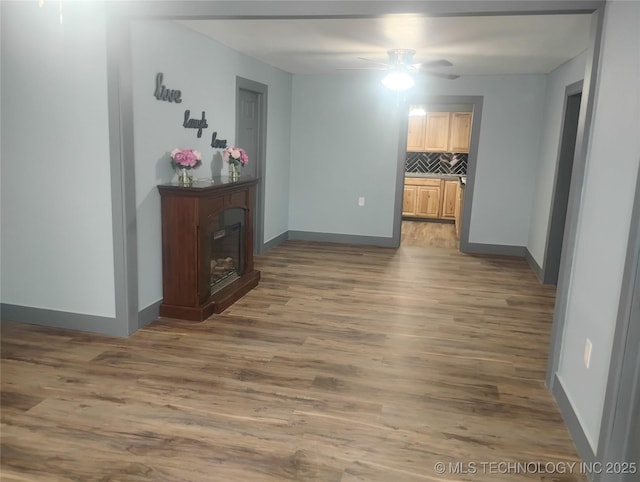 interior space with hardwood / wood-style floors