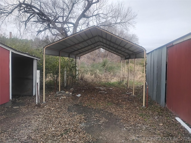 view of car parking featuring a carport