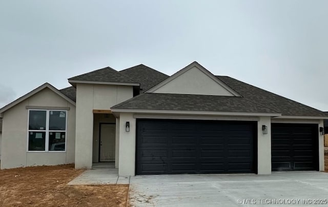 view of front of house with a garage