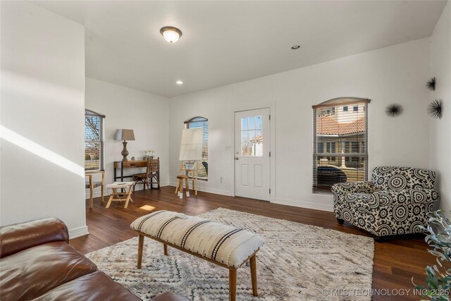 18342 S 132nd E Ave, Bixby, OK 74008 - living area featuring recessed lighting, baseboards, and wood finished floors