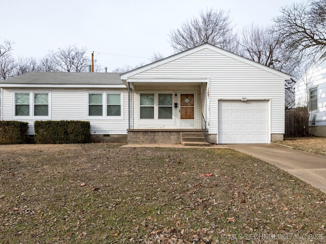 ranch-style house featuring a garage