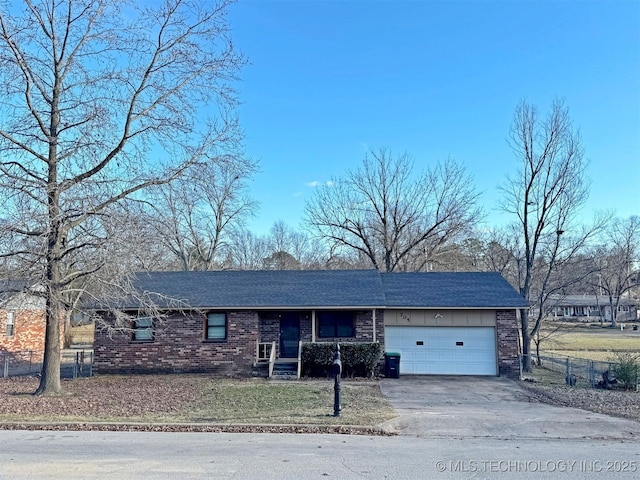 single story home featuring a garage