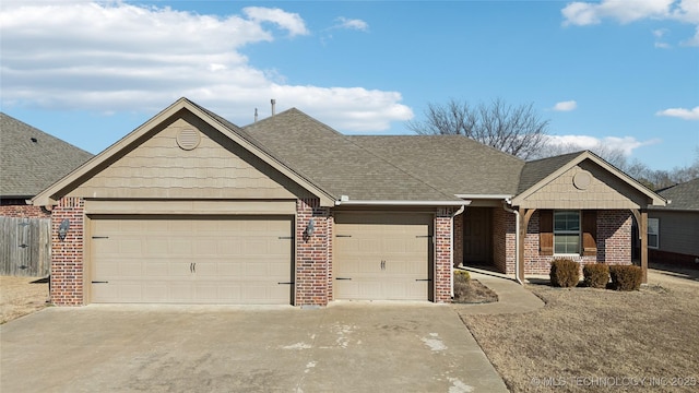 ranch-style house featuring a garage