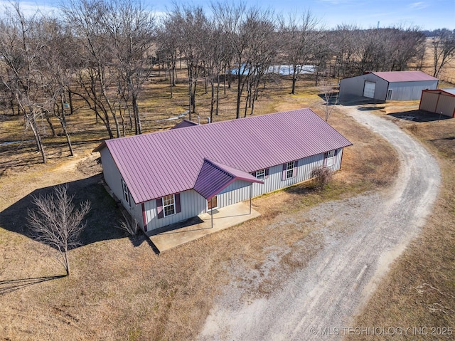 drone / aerial view with a rural view