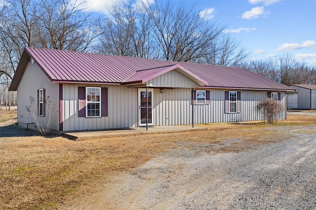 view of single story home