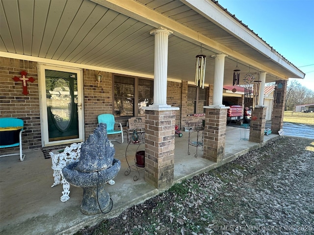 view of patio with covered porch