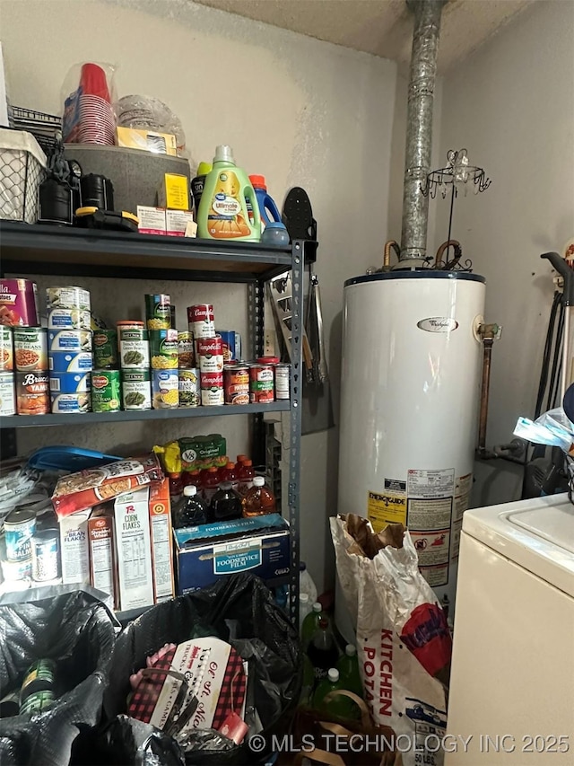 interior space featuring washer / clothes dryer and water heater