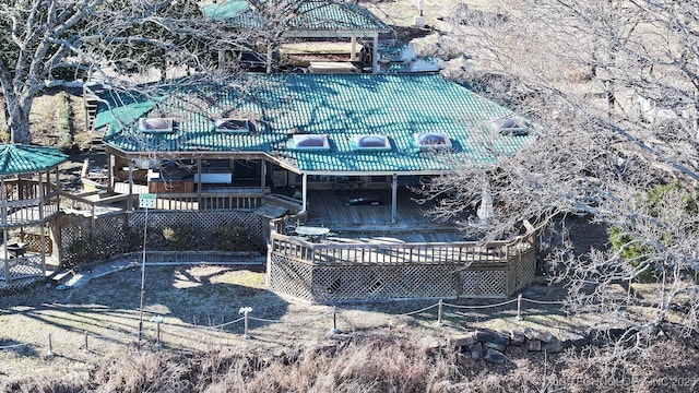 exterior space featuring a wooden deck