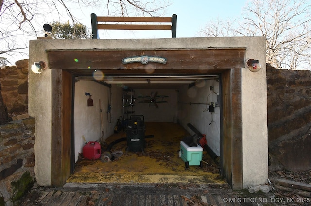 view of garage