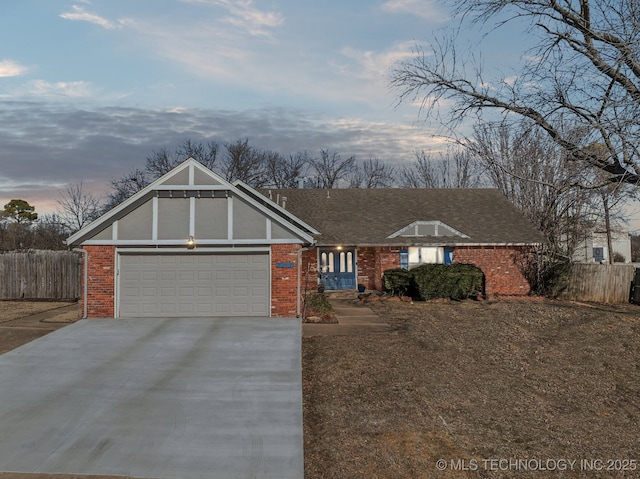 view of front facade featuring a garage