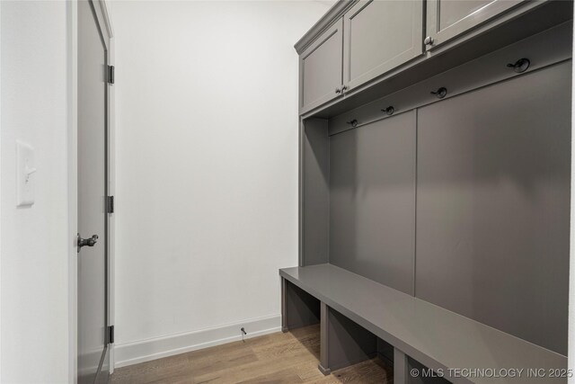 mudroom with light wood-type flooring