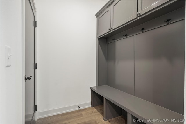 mudroom with light wood-type flooring