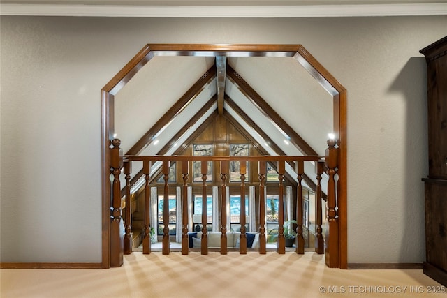 interior space featuring beamed ceiling