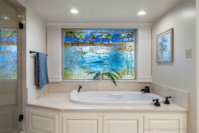 bathroom featuring a tub