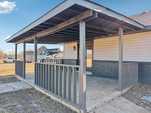 view of patio with a deck