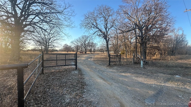 view of street featuring a rural view