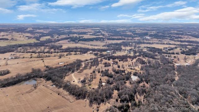 drone / aerial view with a rural view