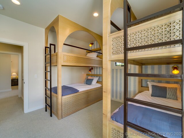 bedroom featuring carpet floors and recessed lighting