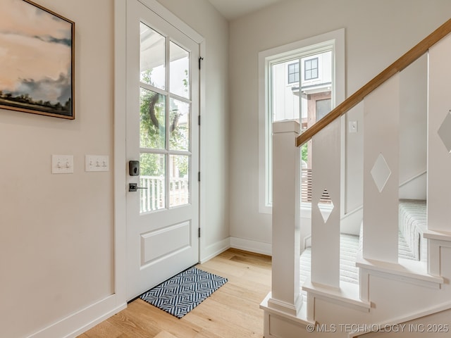 56 Center Ln N, Carlton Landing, OK 74432 - entryway featuring light wood-style flooring and baseboards