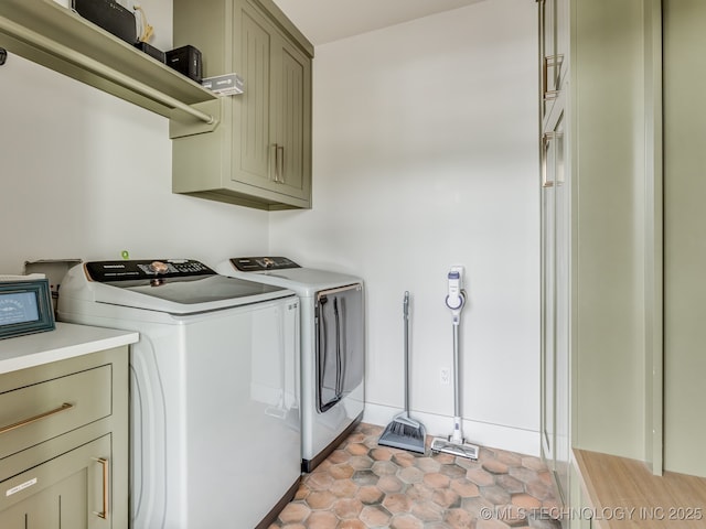 56 Center Ln N, Carlton Landing, OK 74432 - laundry room with cabinet space and separate washer and dryer