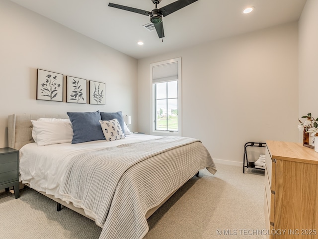 56 Center Ln N, Carlton Landing, OK 74432 - carpeted bedroom featuring recessed lighting and ceiling fan