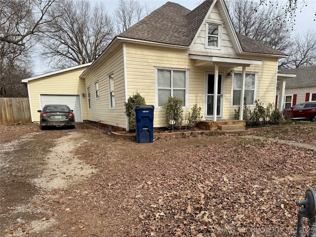 view of front of property featuring a garage