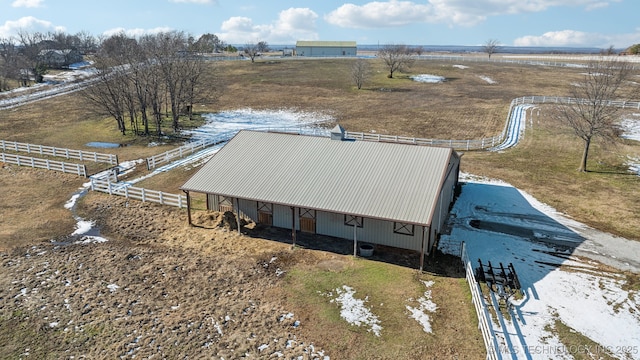 drone / aerial view with a rural view