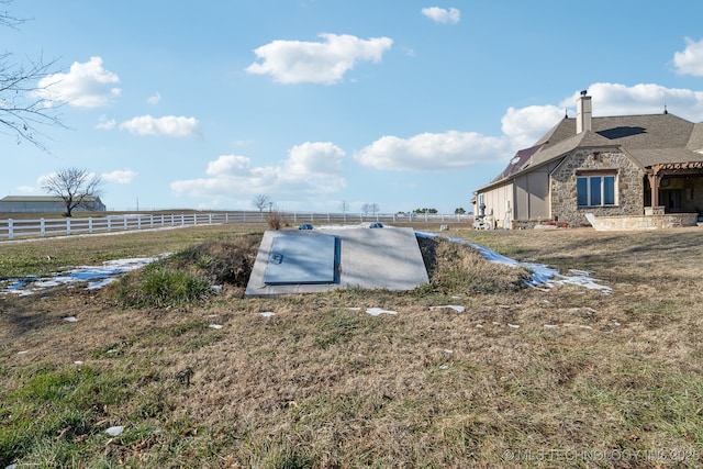 view of entry to storm shelter