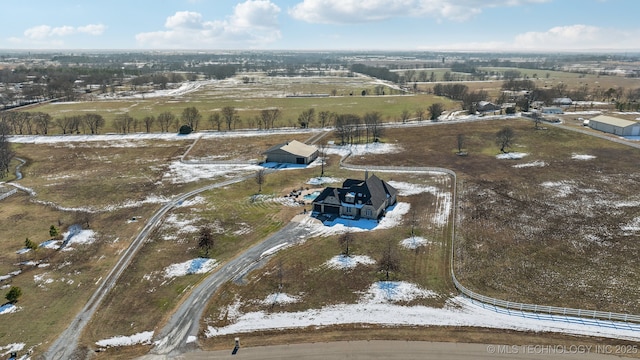 drone / aerial view featuring a rural view