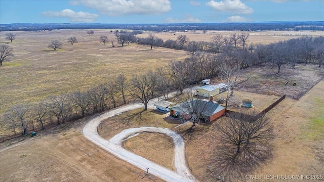 aerial view with a rural view