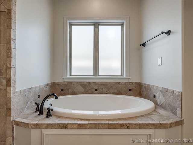 bathroom with a bath and a wealth of natural light