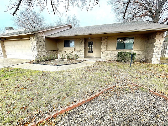 ranch-style home with a garage