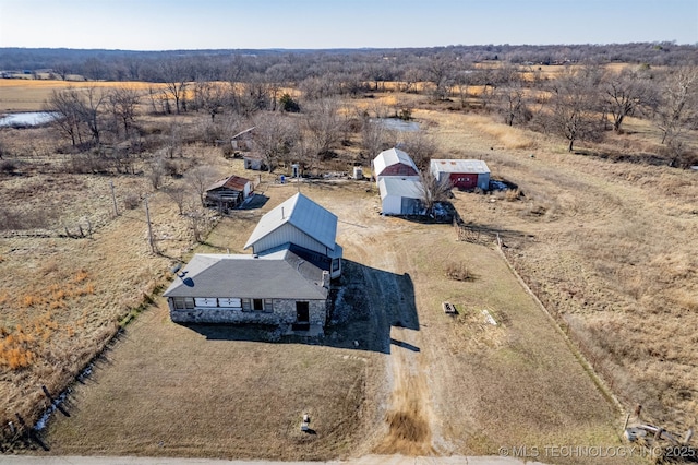 drone / aerial view featuring a rural view