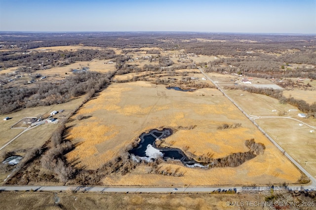 aerial view featuring a rural view