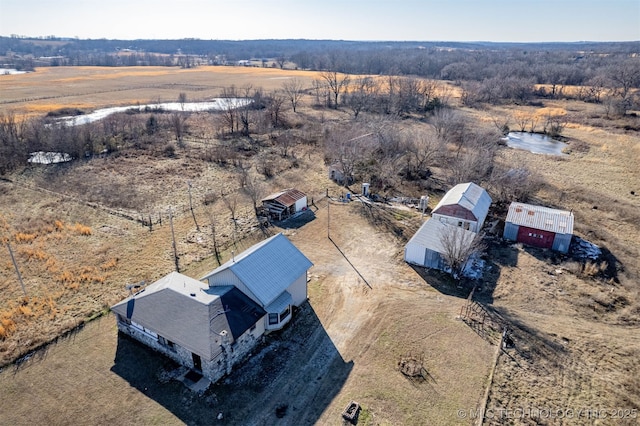 drone / aerial view featuring a rural view