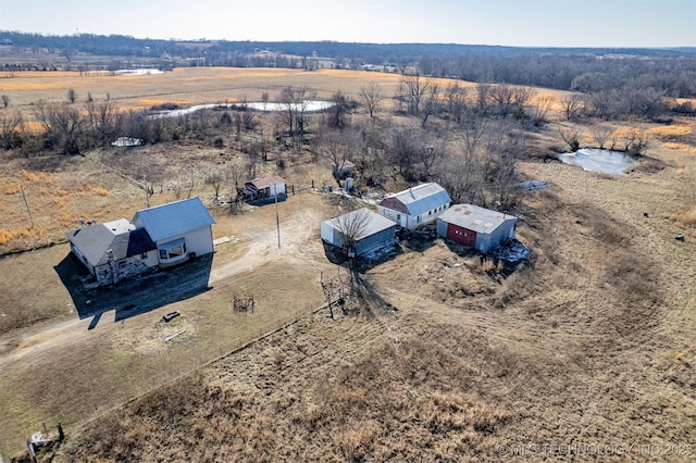 aerial view featuring a rural view