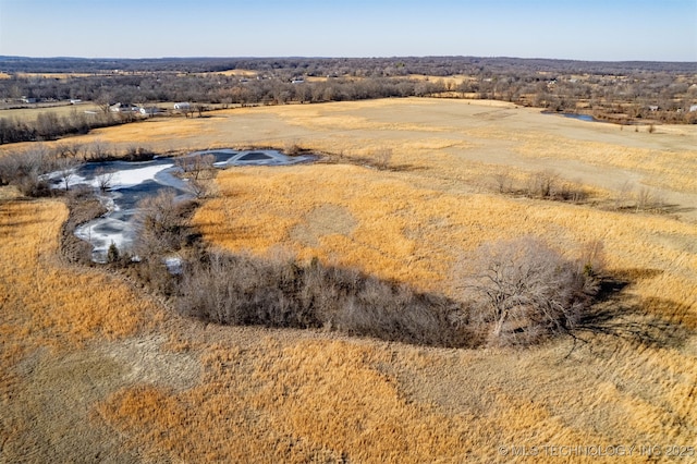 aerial view featuring a rural view