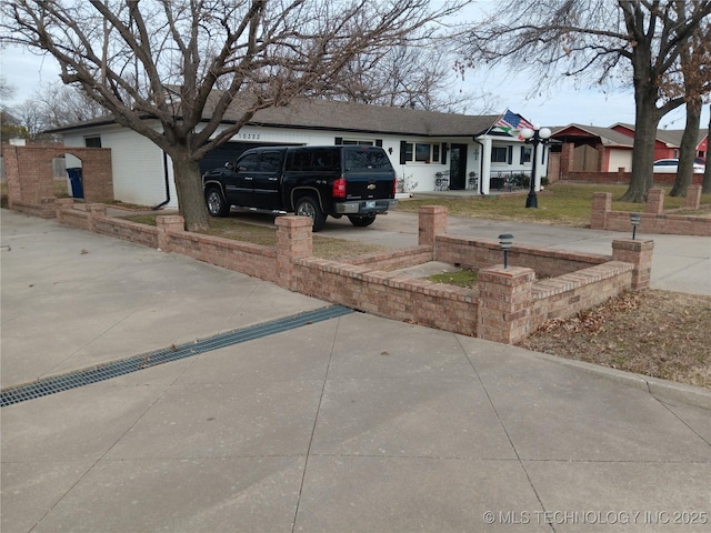 view of single story home