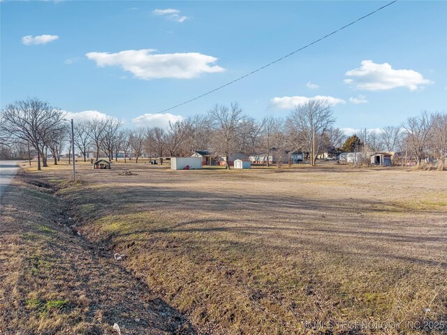 view of road with a rural view